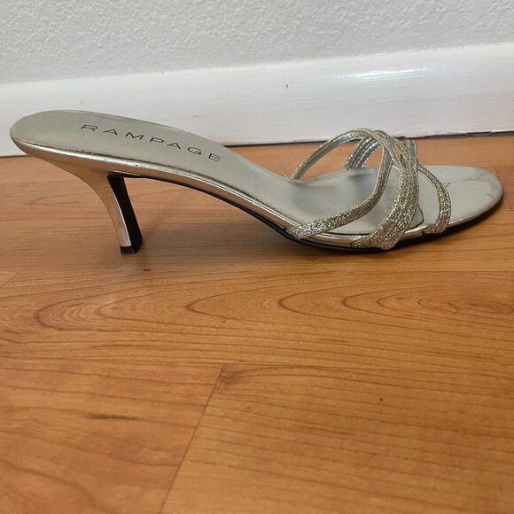 Rampage Metallic Silver Heels - Picture 2 of 5